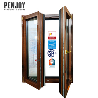 Ventanas Modernas de Madera Personalizadas Penjoy, Ahorro Energético, Triple Acristalamiento, Vidrio Templado Low-E para Cocina, Baño y Chalet