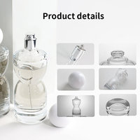 Botella de Perfume de Vidrio Transparente de Alta Calidad, con Pulverizador, a Prueba de Fugas, con Serigrafía, de 10ml, 30ml, 80ml, 90ml y 100ml