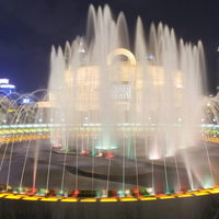 Fuente de Proyección en Pantalla de Agua Flotante sobre la Superficie del Lago, Película Holográfica 3D para Pantalla de Agua, Parque Temático de la Zona Turística