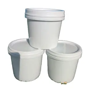 厂家直销1L压嘴塑料桶白色无手柄酱桶