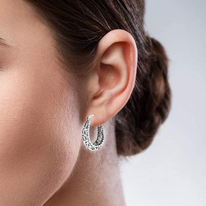 Orecchini a Cerchio Vintage a Forma di U per Donne, Gioielli Minimalisti alla Moda - Product Image 3