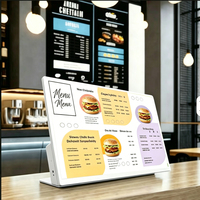 Écran numérique Android 21,5 23,8 27 pouces pour restaurant, support de table intérieur/extérieur, petit écran, menu numérique, panneau publicitaire vidéo mural