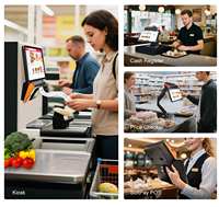 Terminal POS de Escritorio Todo en Uno con Android 14 Actualizado, Pantalla Dual, Escáner NFC, Bluetooth, Octa-Core, Impresora Térmica de 58/80 mm