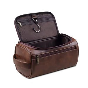 Bolsa de Aseo para Hombre de PU Impermeable de Alta Calidad con Logotipo Personalizado al por Mayor, Bolsa de Cosméticos de Viaje, Neceser de Cuero Sintético de Lujo, Bolsa de Maquillaje - Product Image 1