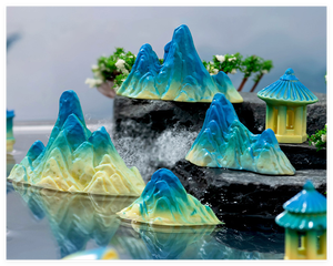 ชุดบ้านเด็กสไตล์จีนสะพานเทียมเรือหินหินสำหรับบ่อน้ำหินบนภูเขาทางเดินทางเดินภูเขา - Product Image 5