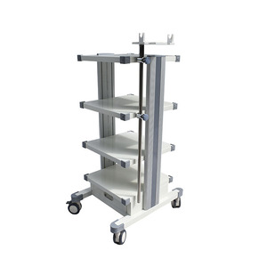 Chariot d'endoscopie, chariot de travail laparoscopique RT-045T-3999, chariot silencieux à 4 niveaux, roulettes de 100 mm, main courante fixe, usage hospitalier - Product Image 1