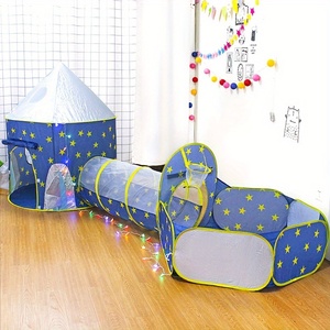 3pcs Garçons Enfants Tente de Jeu Baby Space World Playhouse Toy Toddler Princess Tent avec Ball Pool <span class=keywords><strong>Tunnel</strong></span> - Product Image 1