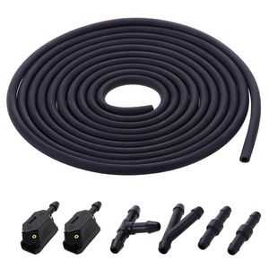 Boquilla de limpiaparabrisas frontal, tubo de válvula de retención Ajustable de 4 vías, manguera de tubo de 2m, pieza recta, 7 Uds. Por juego - Product Image 1
