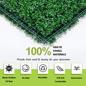 10 panneaux muraux en herbe, haie artificielle anti-UV en buis, toile de fond en herbe artificielle sans odeur pour l'intimité, décoration d'anniversaire et de mariage - Product Image 3