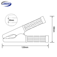 JZDZ Pinces crocodiles robustes en cuivre pur pour chargeur de batterie, câbles de démarrage et soudeuses J.60061