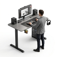 Model AX electric standing desk Height adjustable Gaming Table Gaming Workstation With Headphone Hook Cup Holder LED Display
