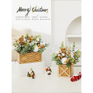 <b>Artificial</b> Christmas Tree Vine <b>Wreath</b> With Pine Cones And Red Berries For Tabletop Home Decoration - Product Image 3