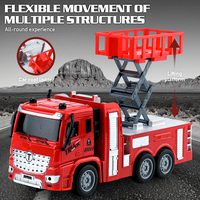 Camion télécommandé RC, camion de pompiers RC, jouets de voiture RC pour enfants, 27mhz, 1/30, camions de pompiers électriques de simulation pour enfants, jouets en métal moulé sous pression