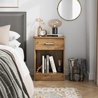 Table de chevet en bois de style campagnard avec étagère de rangement, tête de lit moderne pour chambre à coucher, bureau à domicile, usage hospitalier, multifonction, faite à la main