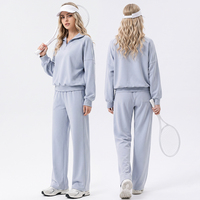 Nouvel ensemble de survêtement pour femme : sweat à capuche zippé à manches longues ou courtes, pantalon de jogging, personnalisable avec logo