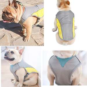 Venta caliente de lujo de verano perro chaqueta de refrigeración protección UV transpirable ajustable poliéster arnés seco rápido frío abrigo sólido - Product Image 6