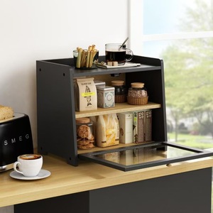 Bread Storage Box Double Layer Transparent Acrylic Dustproof <b>Kitchen</b> Desktop Organizer Rectangle Shape - Product Image 3