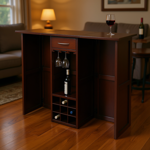 Juego de Bar Newport en Madera de Nogal, Clásico y Duradero, Mueble de Almacenamiento para Bar en Casa - Product Image 2