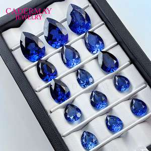 Cadermay Royal Sapphire Pear Cut Loose Stone Blue Synthetic Gemstone For Jewelry Making - Product Image 3