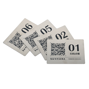 Plaque d'identification personnalisée moderne en aluminium et acier inoxydable avec code QR vierge pour restaurant et café - Product Image 3