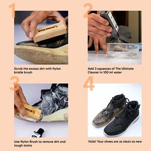 Kit de Limpieza de Zapatos Premium con Limpiador de Zapatos de 100 ml, Cepillo de Nylon y Paño de Microfibra para Zapatillas y Cuero - Product Image 3