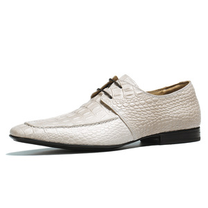 Chaussures habillées pour homme en cuir véritable à lacets, pour mariage, semelle en caoutchouc, respirantes, antidérapantes, semelle souple, Derby - Product Image 5