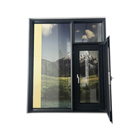 Ventana abatible de aleación de aluminio duradera, diseño a prueba de viento e impermeable para dormitorio, balcón, sala de estar, decoración del hogar