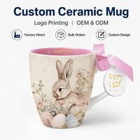 OEM ODM Design Festival Oster-Niedlicher Hase Keramik Wasser-Kaffee-Milch-Becher Tasse