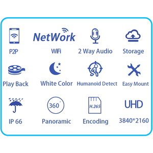 Wifi mạng Máy ảnh ngoài trời đầy đủ màu sắc tầm nhìn ban đêm PTZ máy ảnh Kim Loại Nhà ở IP66 không thấm nước hỗ trợ miicro thẻ SD âm thanh 2 chiều - Product Image 2