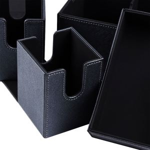 Boîte de rangement pour jeux de cartes en cuir PU avec séparateurs pour cartes à collectionner et dés, organisateur portable, coins carrés, impression couleur intégrale - Product Image 3