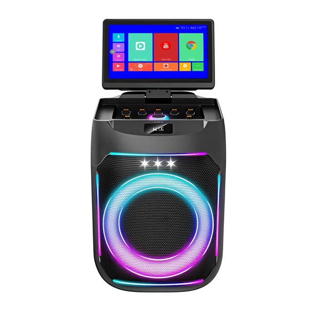 11.6" Touch Screen Karaoke Speaker for Home Parties and KTV,40W Sound with Dual Wireless Mics and RGB Lights.