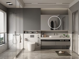 Armoire <span class=keywords><strong>de</strong></span> <span class=keywords><strong>salle</strong></span> <span class=keywords><strong>de</strong></span> <span class=keywords><strong>bain</strong></span> suspendue sur mesure JINGSHUN pour toute la maison <span class=keywords><strong>avec</strong></span> <span class=keywords><strong>colonne</strong></span> <span class=keywords><strong>miroir</strong></span>, gain <span class=keywords><strong>de</strong></span> place, étanche, installation robuste, hôtel - Product Image 2