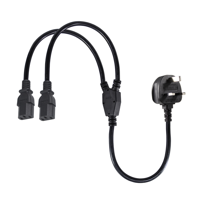 1.8M Pc 3pin British Clover 5a Extension Lead Outlets Socket Splitter Uk Plug Iec 320 C13 Female With 13a Fuse Power Cord