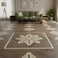 Plancher en bois à motifs français, imperméable, lisse et au design moderne, adapté à la décoration de sols intérieurs