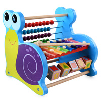 Juguete Educativo de Madera para la Primera Infancia, Rompecabezas de 40 Piezas con Temática Animal, Juego de Enhebrar Cuentas, Percusión, Multifuncional, Unisex, 0-24 Meses