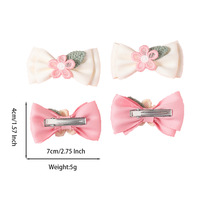 Ensemble d'accessoires pour cheveux pour enfants de style coréen, nœuds en ruban pastel, pinces à cheveux avec fleurs en dentelle crochetées à la main, barrettes douces