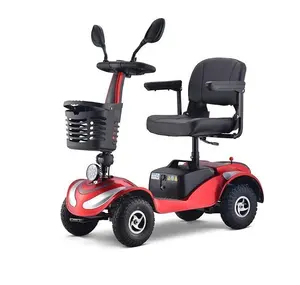 Factory wholesale detachable portable economical electric four-wheel motorized Steel alloy scooter wheelchair electric