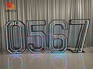 ไฟตกแต่งตัวเลข RGB เรียบหรู ขนาด 4 ฟุต พร้อมกรอบโลหะสีดำขนาดใหญ่ สำหรับงานปาร์ตี้ - Product Image 2