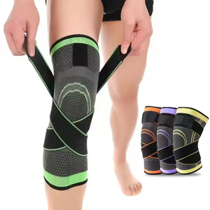 Thể thao Miếng đệm đầu gối nén dây đeo dệt kim thoáng khí chạy hỗ trợ đầu gối cú đúp - Product Image 1