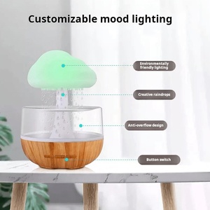 Rain Cloud Humidifier pelembab udara, penyebar melembabkan Hawa Mini ultrasonik tetesan air 7 warna cahaya - Product Image 3