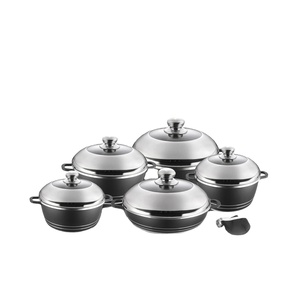 Vente flash : Ensemble de casseroles en céramique granit, revêtement antiadhésif, fonte d'aluminium, pour la cuisine - Product Image 1