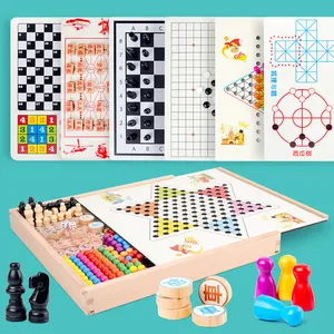 Promotional Educational Multi Functional Chess Set Of Aeroplane Chess/Ludo/Chinese/Animal Checkers/Gobang For Kids