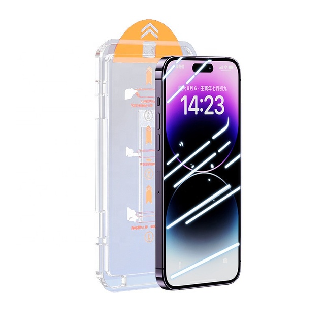2.5D Tempered Glass Screen Protector for iPhone 16 13 Pro Max Easy Installation Dust-Free Removal Kit Mobile Phones