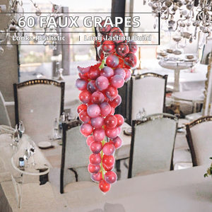 60 Raisins Artificiels pour Décoration Intérieure de Balcon, Fruits et Légumes en Plastique Souple pour la Saint-Valentin, Emballage Carton, Plante Décorative - Product Image 2