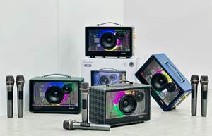 Meilleur vendeur Haut-parleur karaoké Bluetooth avec micro Amplificateur portable Haut-parleur mains libres Haut-parleurs de fête avec <span class=keywords><strong>changement</strong></span> de couleur LED A66 - Product Image 3