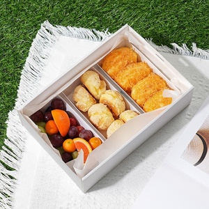 <strong>White</strong> Coated Paper Flat Box Disposable Outdoor Camping Barbecue Snack Takeout Sushi Afternoon Tea Greaseproof Food Packaging - Product Image 2