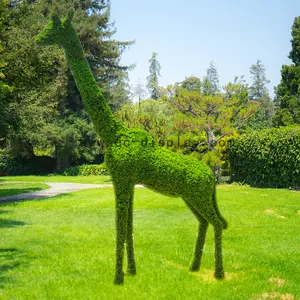 Escultura de elefante grande para exteriores, escultura verde para Parque, adornos
