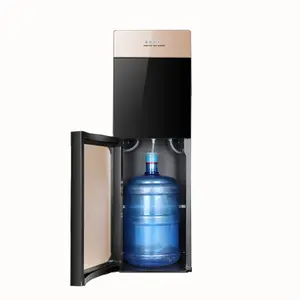 New Product Bottom Loading Compressor Cooling Water Machine Door Water Dispenser Hot Cold Warm Water Double Toughened Glass Gold