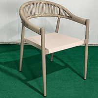 Ensemble table et chaises de balcon extérieur en alliage d'aluminium et rotin tressé, résistant aux intempéries, facile à nettoyer, style nordique minimaliste, idéal pour le thé au lait