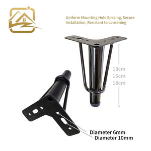 Factory Wholesale luxury 13cm/15cm/18cm black wire tube leg metal <b>sofa</b> legs iron furniture legs durable for <b>sofa</b> <b>bed</b> and cabinet - Product Image 3